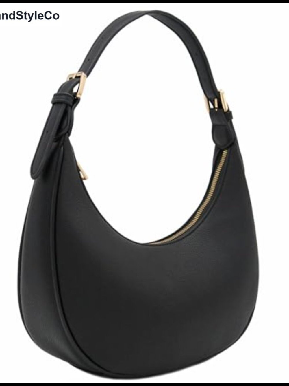 Faux Leather Crescent Shoulder Bag Underarm Purse Adjustable Strap